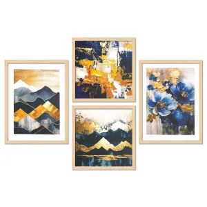 Framed Painting Set of Four for Wall Painting Decoration