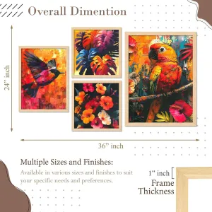 Framed Painting Set of Four for Wall Painting Decoration