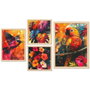Framed Painting Set of Four for Wall Painting Decoration