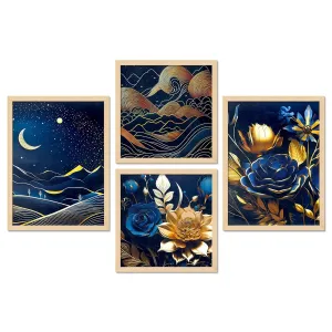 Framed Painting Set of Four for Wall Painting Decoration