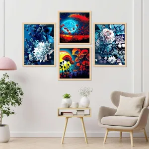 Framed Painting Set of Four for Wall Painting Decoration