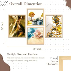 Framed Painting Set of Four for Wall Painting Decoration