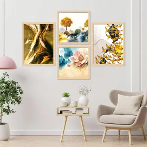 Framed Painting Set of Four for Wall Painting Decoration