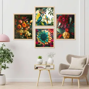 Framed Painting Set of Four for Wall Painting Decoration