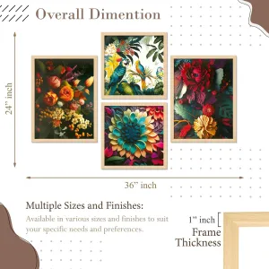 Framed Painting Set of Four for Wall Painting Decoration