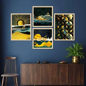 Framed Painting Set of Four for Wall Pai...