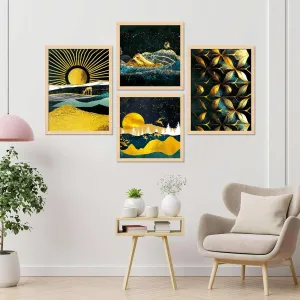 Framed Painting Set of Four for Wall Painting Decoration