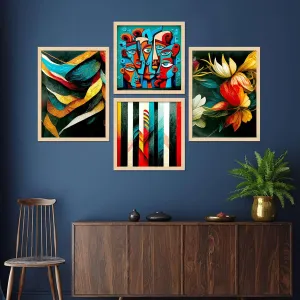 Framed Painting Set of Four for Wall Pai...