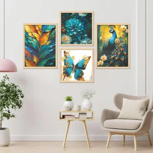 Framed Painting Set of Four for Wall Painting Decoration