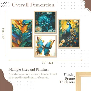 Framed Painting Set of Four for Wall Painting Decoration