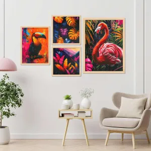Framed Painting Set of Four for Wall Painting Decoration