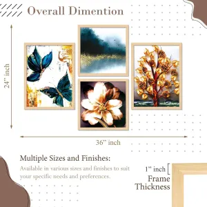 Framed Painting Set of Four for Wall Painting Decoration