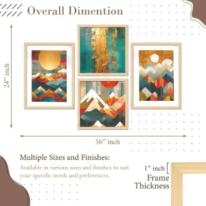 Framed Painting Set of Four for Wall Painting Decoration