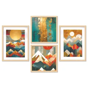 Framed Painting Set of Four for Wall Painting Decoration
