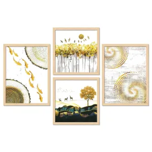 Framed Painting Set of Four for Wall Painting Decoration
