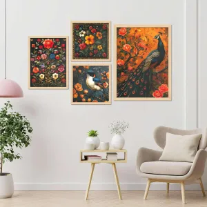 Framed Painting Set of Four for Wall Painting Decoration