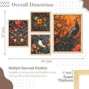 Framed Painting Set of Four for Wall Painting Decoration