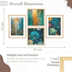 Framed Painting Set of Four for Wall Painting Decoration