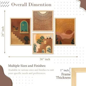 Framed Painting Set of Four for Wall Painting Decoration