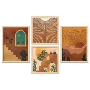 Framed Painting Set of Four for Wall Painting Decoration