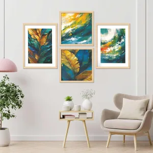 Framed Painting Set of Four for Wall Painting Decoration