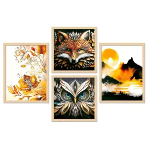 Framed Painting Set of Four for Wall Painting Decoration