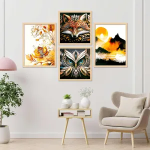 Framed Painting Set of Four for Wall Painting Decoration