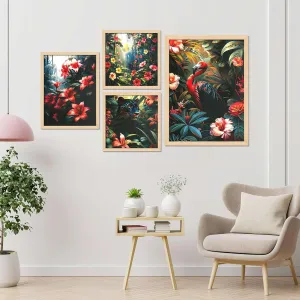 Framed Painting Set of Four for Wall Painting Decoration