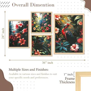 Framed Painting Set of Four for Wall Painting Decoration