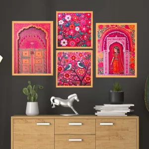 Wall Paintings Set of Four for Wall Daco...