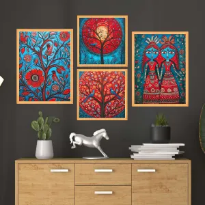 Wall Paintings Set of Four for Wall Daco...