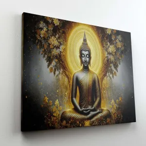 Buddha Painting with Frame Canvas Wall Art for Living Room Decor