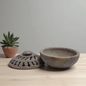 Jaali Marble Round Box 3 Decorative Storage for Home