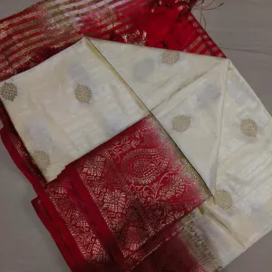 Pure Matka Tushar Handwoven Saree Premiu...