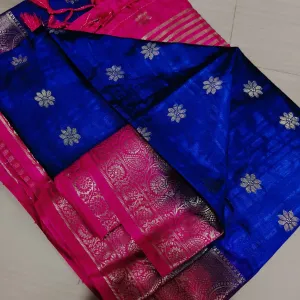Pure Matka Tushar Handwoven Saree All Body Ethnic Pattern