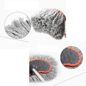 Car Cleaning Brush with Water Connection – Long-Handled Microfiber Scrub Mop, Scratch-Free Auto Wash Tool for Cars, Motorcycles & Glass