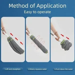 Twist Mop – Microfiber Self-Twisting & Self-Cleaning Mop | Twist & Squeeze Mop for Wet & Dry Cleaning