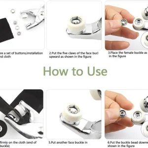 Snap Button Fastener Kit with Pliers