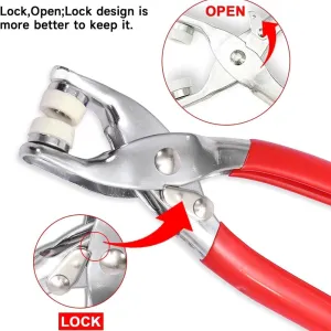Snap Button Fastener Kit with Pliers