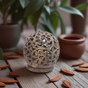Tealight Globe Marble Holder Decorative Candle Accessory for Home