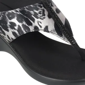 Women’s Animal Print Wedge Thong Sandals