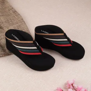 Women's Multi-Stripe Wedge Flip-Flops