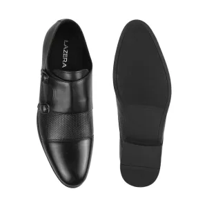 Mens Dominio Double Monk Strap Shoes Black