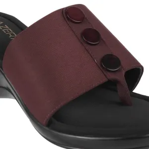 Womens Modé Chic Buttoned Wedges