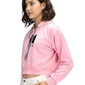 Women's Crop Hoodie Long Sleeve Drawstring Cotton Regular Hooded I Hoodie for Girls and Womens Sweatshirt