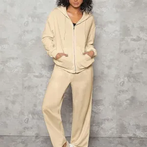 Women's Polycotton Fleece Plain Hooded N...