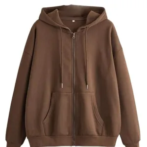 Women Zip Front Hoodie Polycotton Warm W...