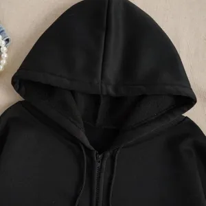 Women’s Polycotton Fleece Plain Full-Zip Hooded Winter Sweatshirt | Kangaroo Pocket | Casual Warm Outerwear