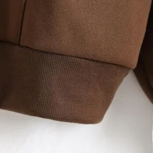 Women Polycotton Button Collar Hoodie Warm Casual Style