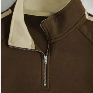 Men’s Collar Chain Cotton Fleece Sweatshirt | Warm Hoodie for Gym, Travel & Casual Winter Wear